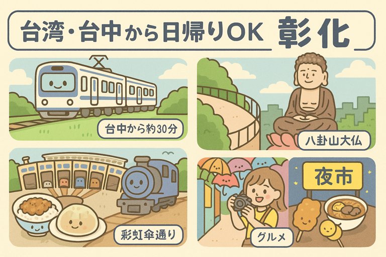 Read more about the article 【台湾台中】彰化でおすすめの観光スポット！一日観光モデルコース｜アクセス・交通費・グルメ・おすすめスポットまとめ【2026】