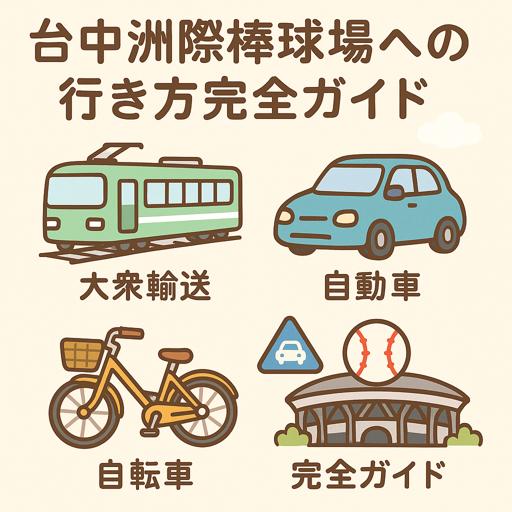 Read more about the article 台中洲際棒球場への行き方完全ガイド｜無料シャトルバス・電車．バス・タクシー・駐車場情報まとめ｜2026版