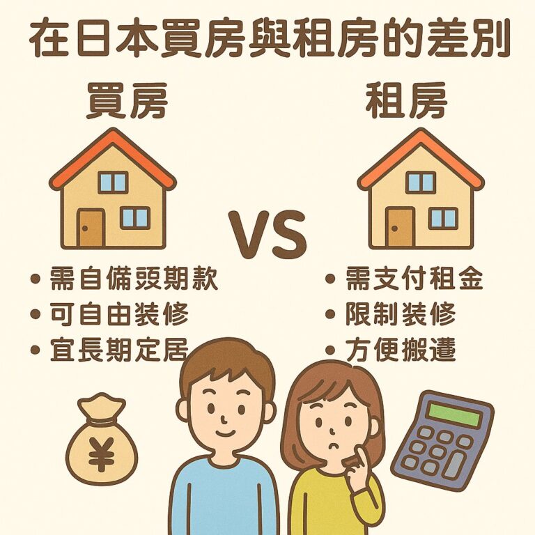 Read more about the article 在日本買房與租房的差別｜費用、權益、生活便利性比較
