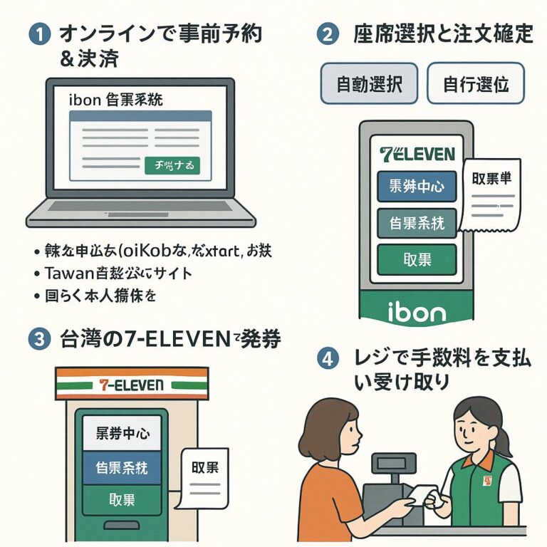 Read more about the article 【台湾旅行者必見】7-ELEVEN ibon チケット購入＆受け取り完全ガイド2026