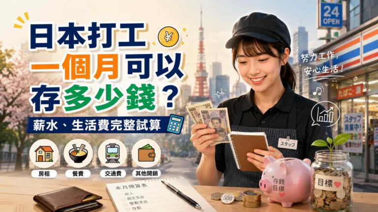 Read more about the article 日本打工一個月可以存多少錢？薪水、生活費與存錢試算完整解析