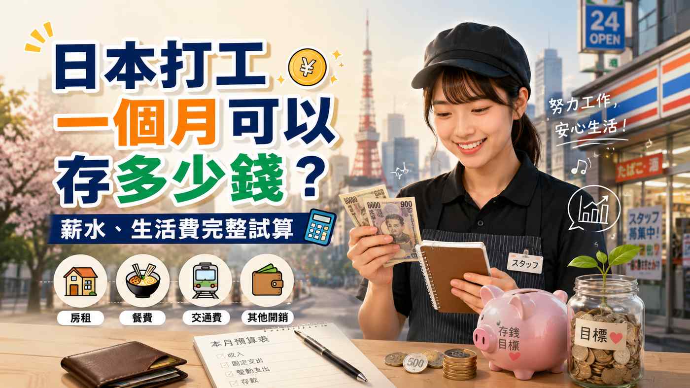 You are currently viewing 日本打工一個月可以存多少錢？薪水、生活費與存錢試算完整解析