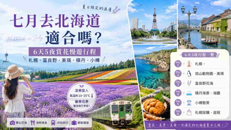 Read more about the article 七月去北海道適合嗎？2026北海道夏天旅遊攻略：氣溫、花海、機票與6天5夜行程推薦