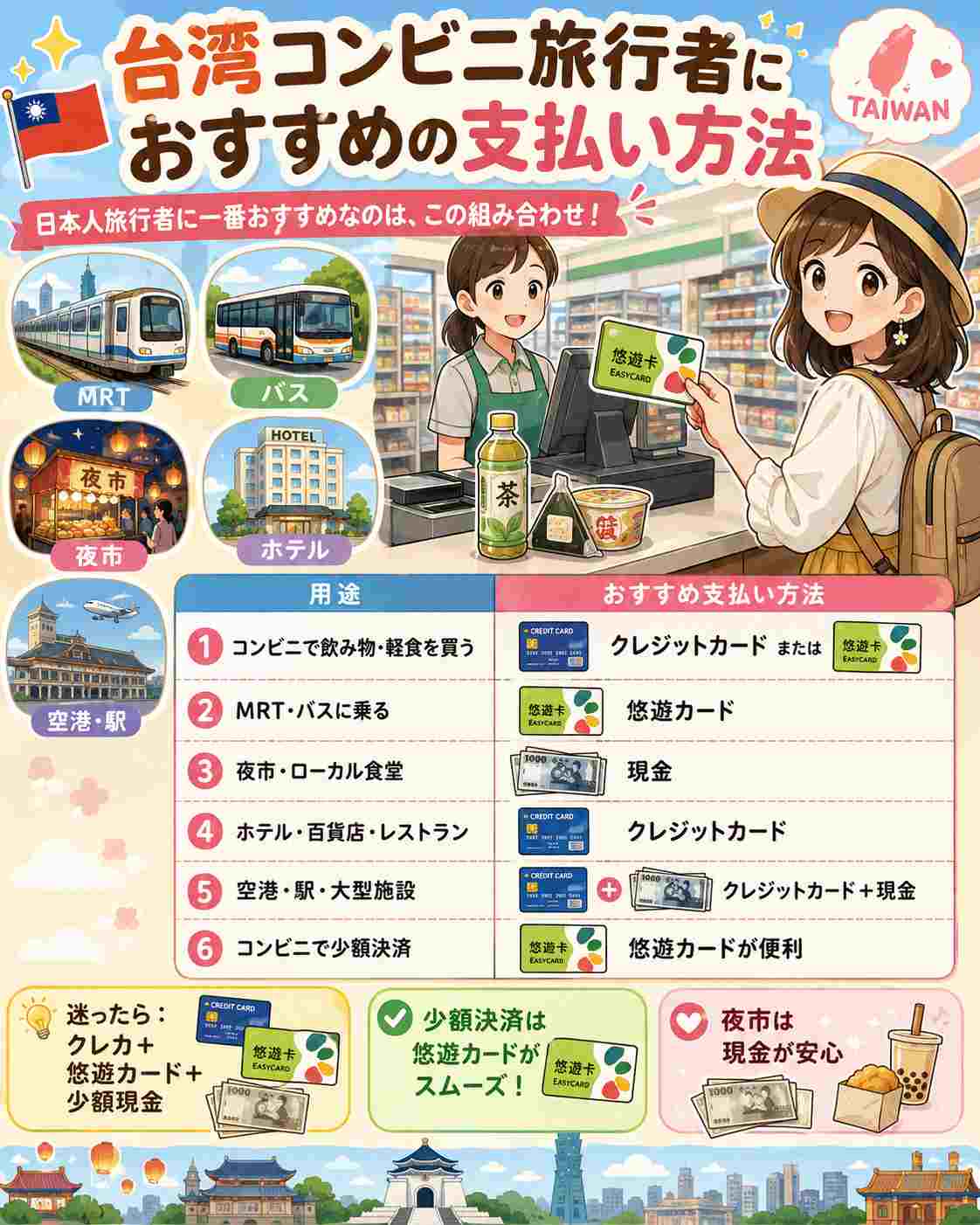 Read more about the article 台湾のコンビニでクレジットカードは使える？日本人旅行者向けに支払い方法を解説