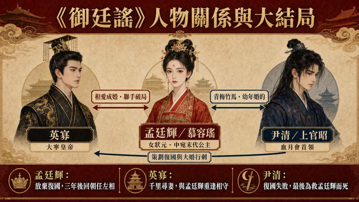 You are currently viewing 《御廷謠》大結局解析：孟廷輝真實身份曝光！反派尹清最後怎麼了？英寡千里尋妻最後在一起了嗎？