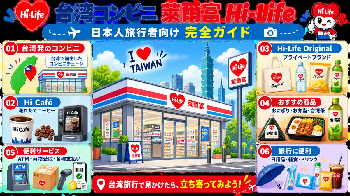 Read more about the article 台湾のコンビニ「Hi-Life／萊爾富」とは？おすすめ商品・コーヒー・利用方法を紹介